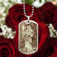 L'Innocence Mother Mary and the Child Jesus Vintage Dog Tag Necklace