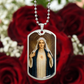 Immaculate Heart of Mary Personalized Dog Tag Necklace (Stainless Steel or 18K Gold Finish)