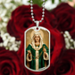 Our Lady of the Rosary by Thomas Chambers Dog Tag Necklace