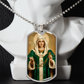 Our Lady of the Rosary by Thomas Chambers Dog Tag Necklace