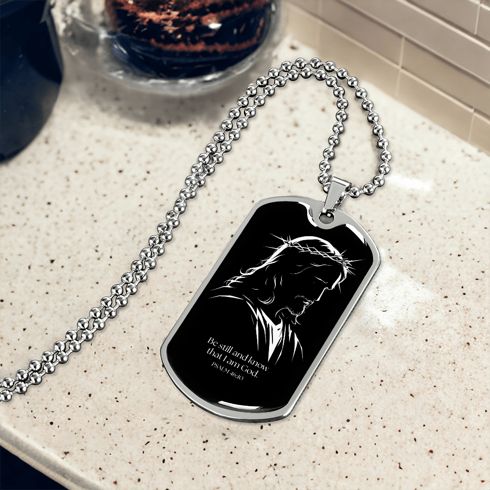 Be Still - Grace of Jesus Luxury Dog Tag Necklace