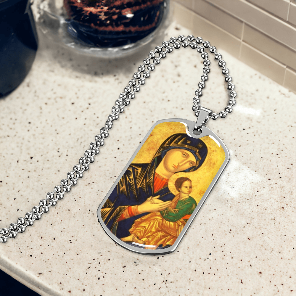 Our Lady of Perpetual Help Dog Tag Necklace