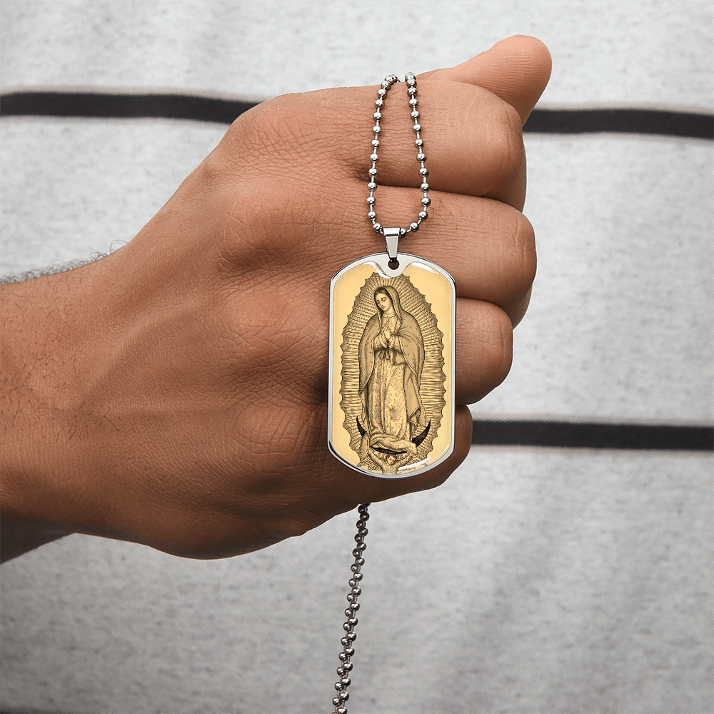 Our Lady of Perpetual Help Vintage Dog Tag Necklace