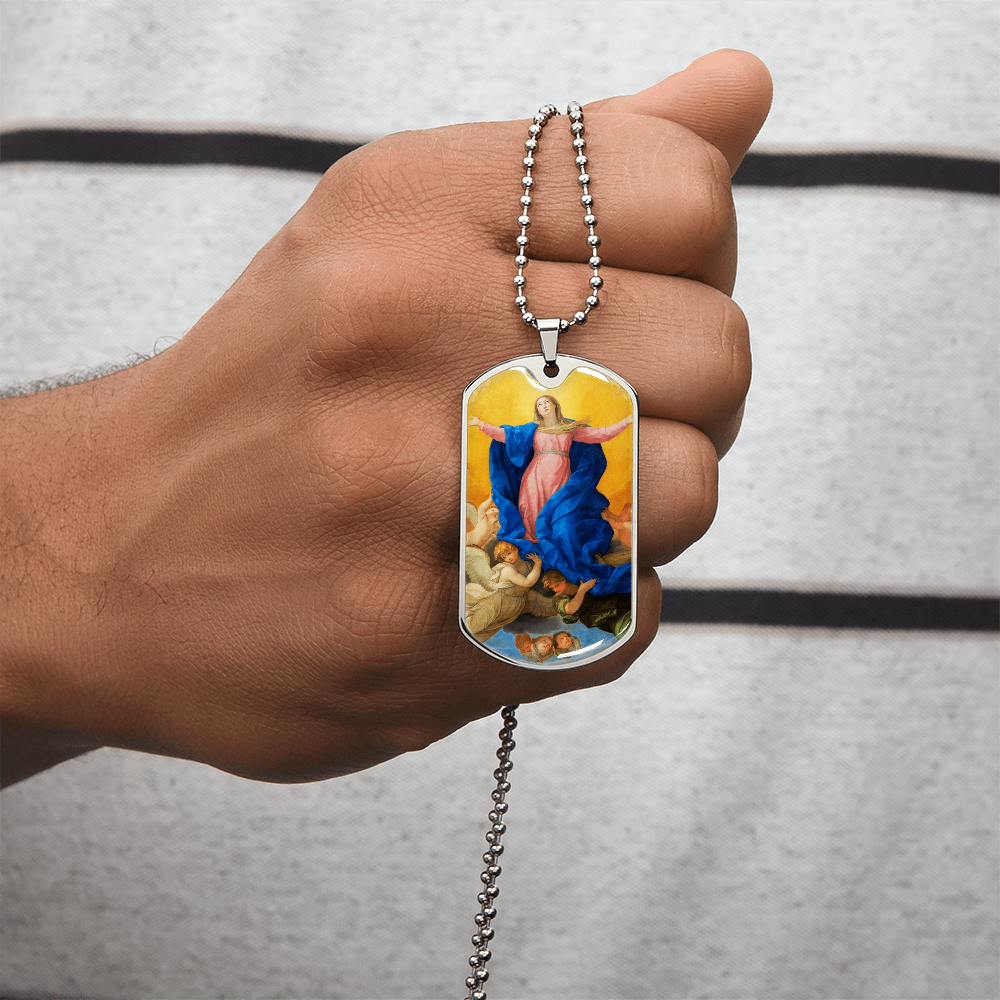 Assumption of the Virgin Dog Tag Necklace