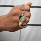 The Virgin Mary and the Child Jesus Personalized Dog Tag Necklace (Stainless Steel or 18K Gold Finish)