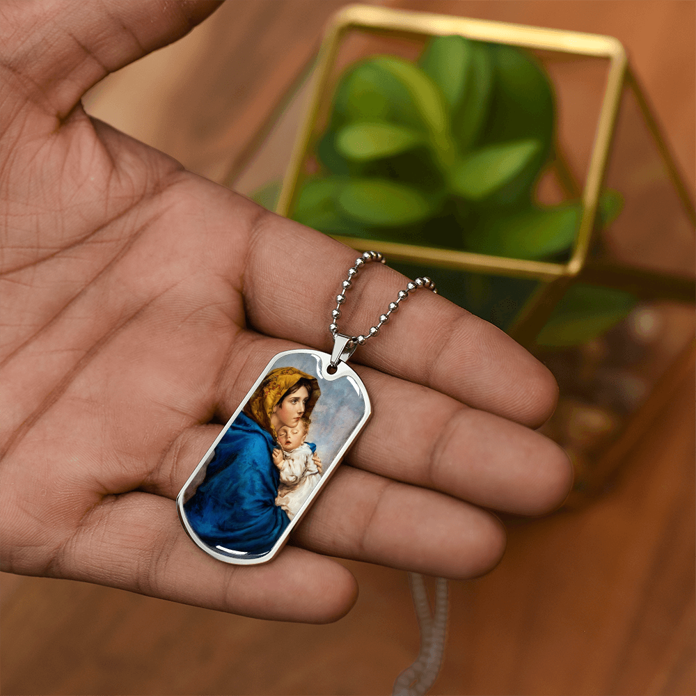 Madonna of the Streets Dog Tag Necklace