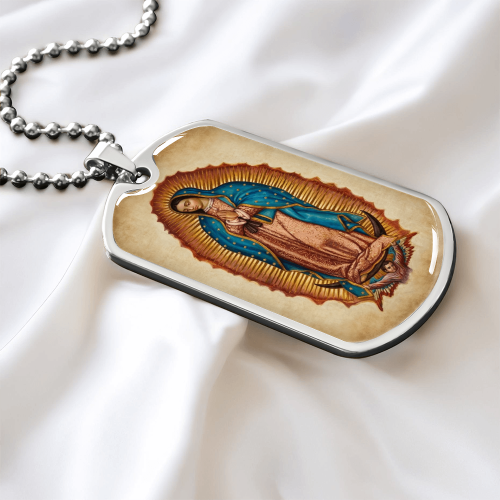 Our Lady of Guadalupe Graphic Dog Tag Necklace