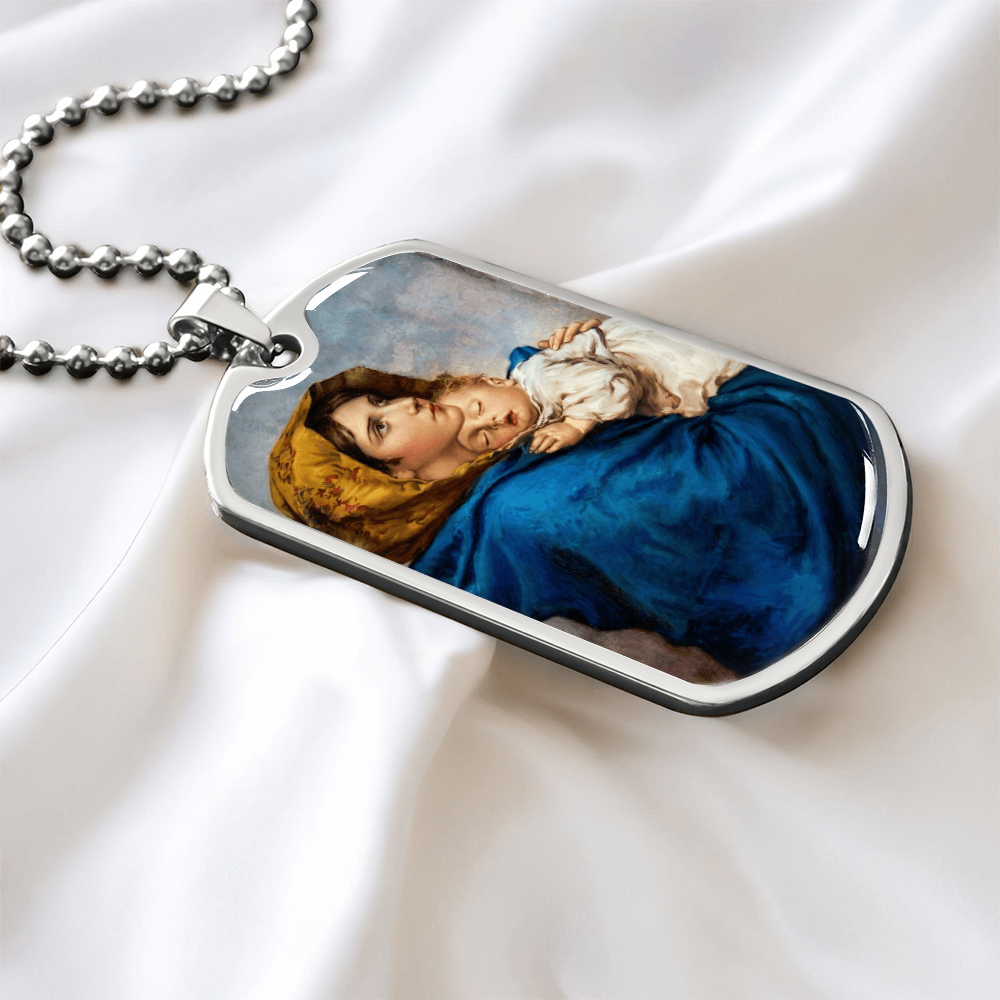 Madonna of the Streets Dog Tag Necklace
