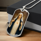 Immaculate Heart of Mary Personalized Dog Tag Necklace (Stainless Steel or 18K Gold Finish)