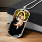 Madonna of the Lilies by Bouguereau Dog Tag Necklace