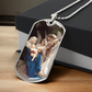 Mary the Virgin with the Angels Dog Tag Necklace