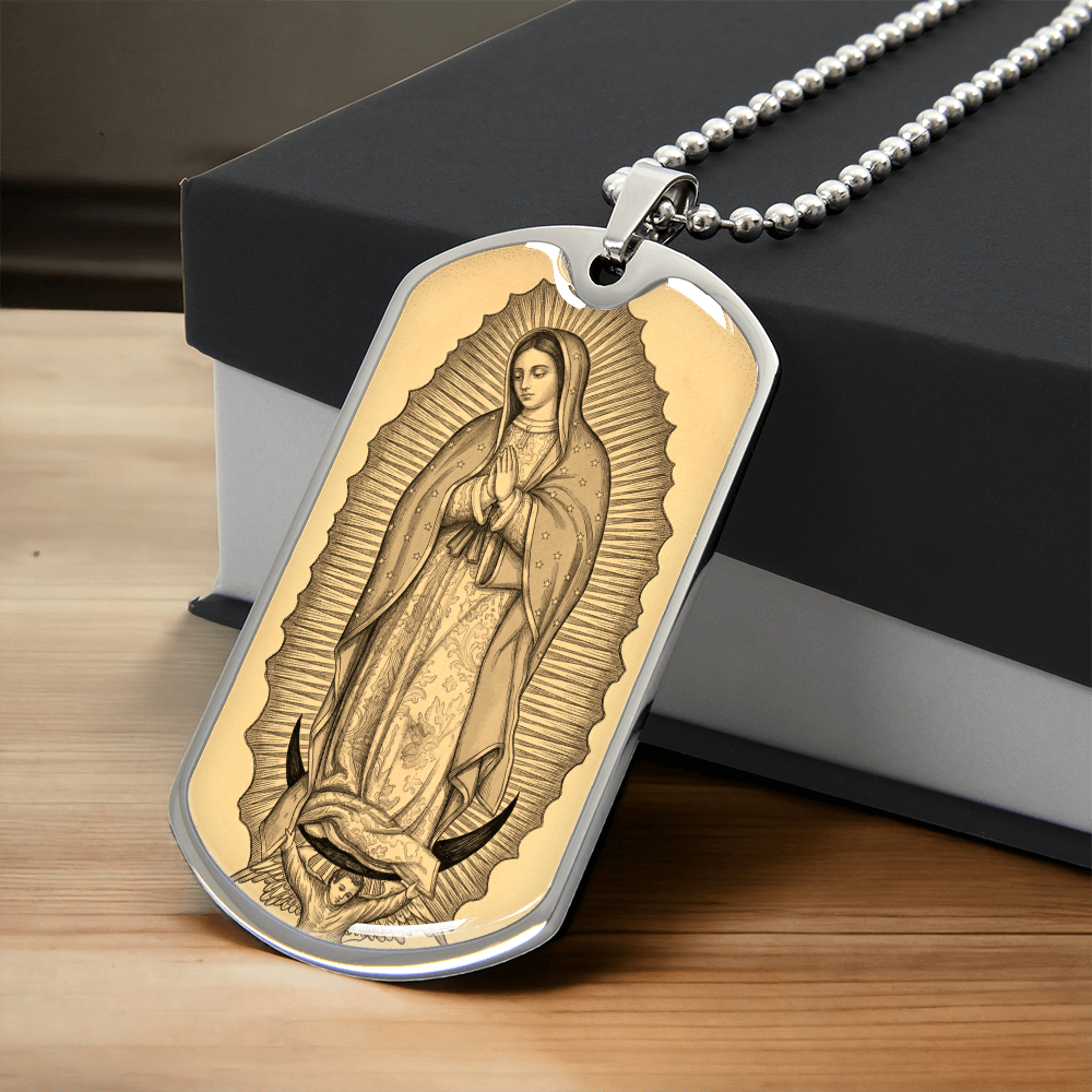 Our Lady of Perpetual Help Vintage Dog Tag Necklace