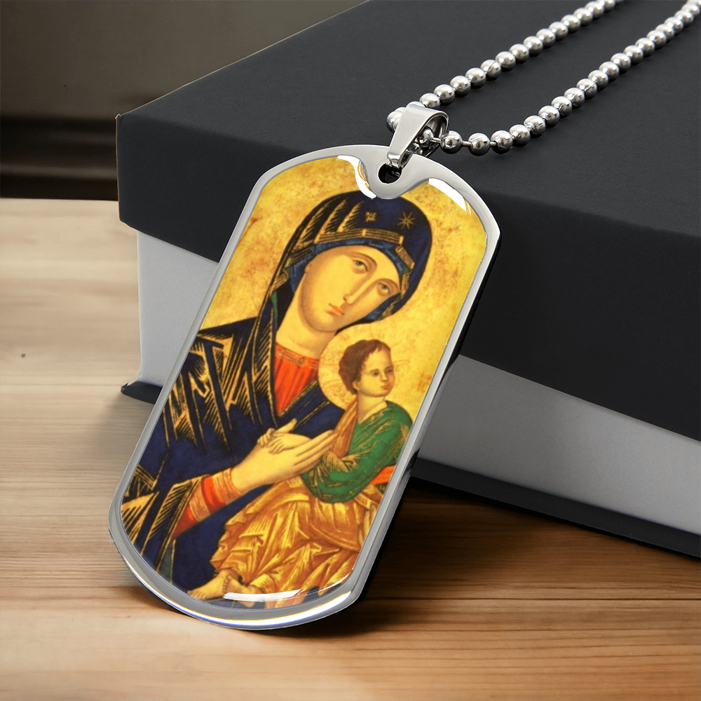 Our Lady of Perpetual Help Dog Tag Necklace