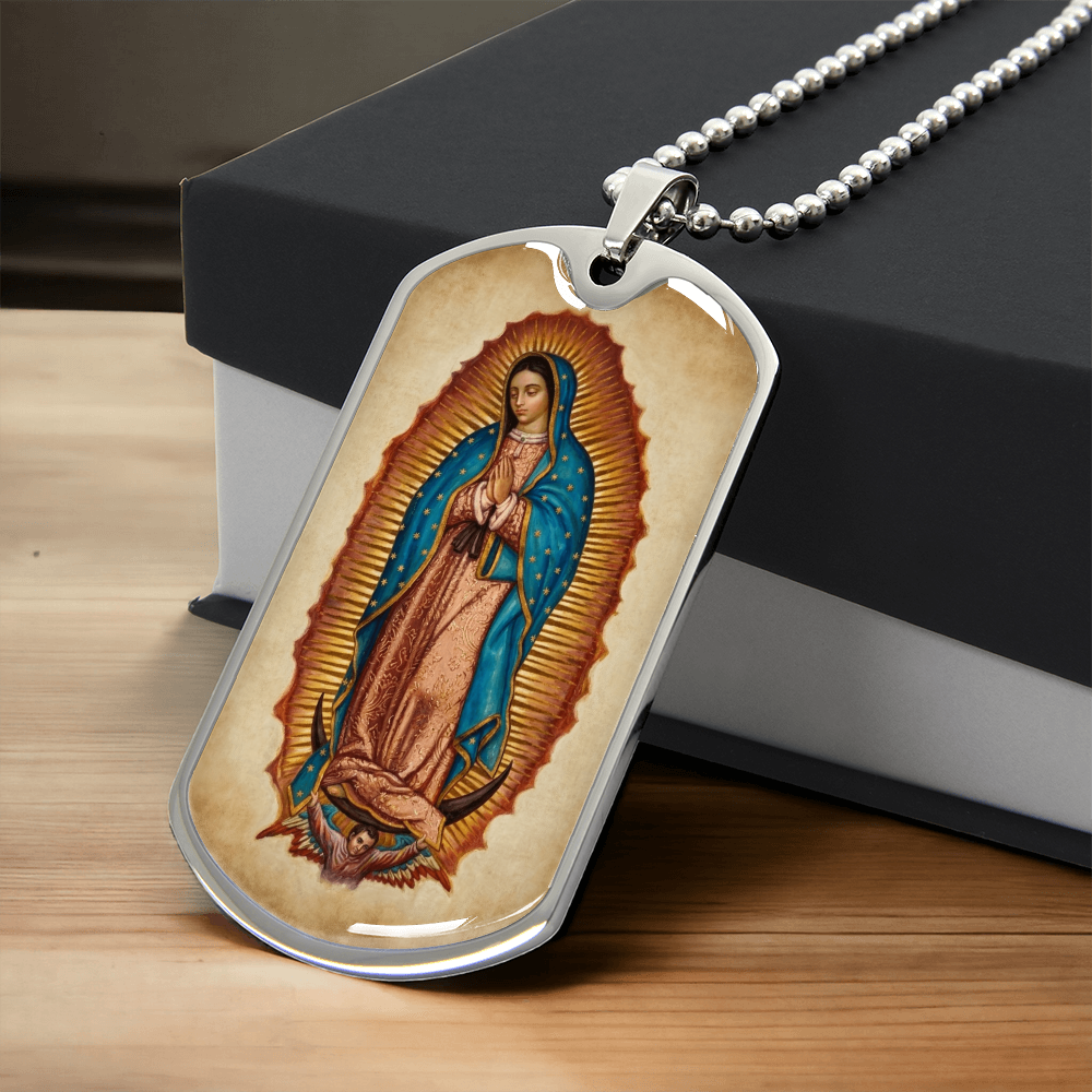 Our Lady of Guadalupe Graphic Dog Tag Necklace