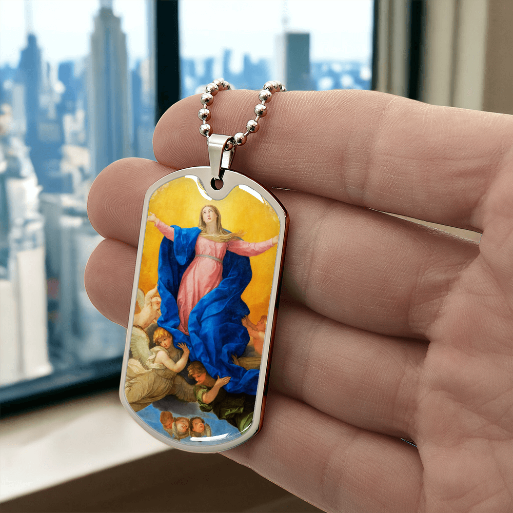 Assumption of the Virgin Dog Tag Necklace