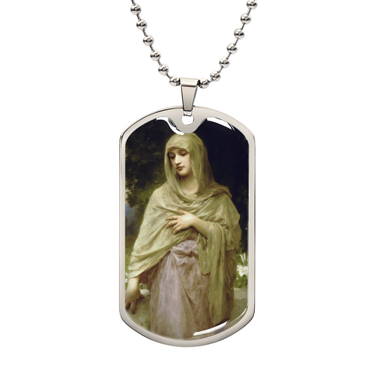Modesty Personalized Dog Tag Necklace (Stainless Steel or 18K Gold Finish)