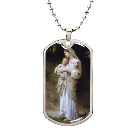 L'Innocence Personalized Dog Tag Necklace (Stainless Steel or 18K Gold Finish)