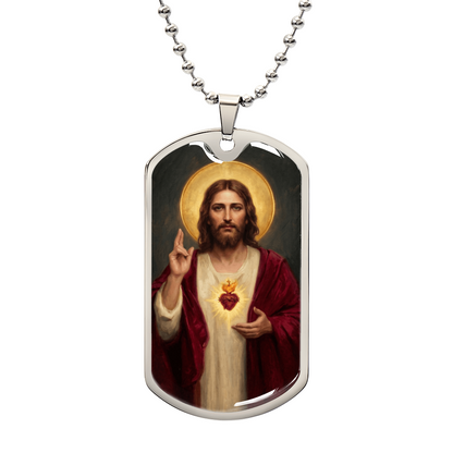 Sacred Heart of Jesus Thomas Chambers Dog Tag Necklace