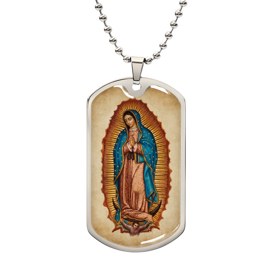 Our Lady of Guadalupe Graphic Dog Tag Necklace