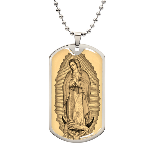 Our Lady of Perpetual Help Vintage Dog Tag Necklace