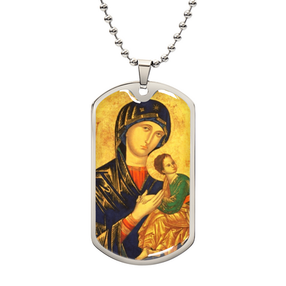 Our Lady of Perpetual Help Dog Tag Necklace
