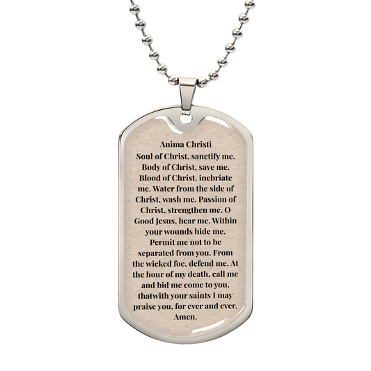 The Anima Christi Personalized Dog Tag Necklace (Stainless Steel or 18K Gold Finish)