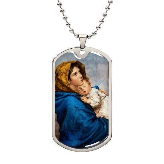 Madonna of the Streets Dog Tag Necklace