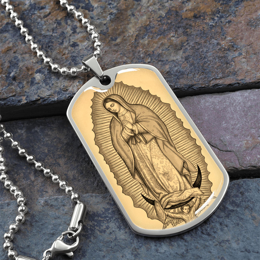 Our Lady of Perpetual Help Vintage Dog Tag Necklace