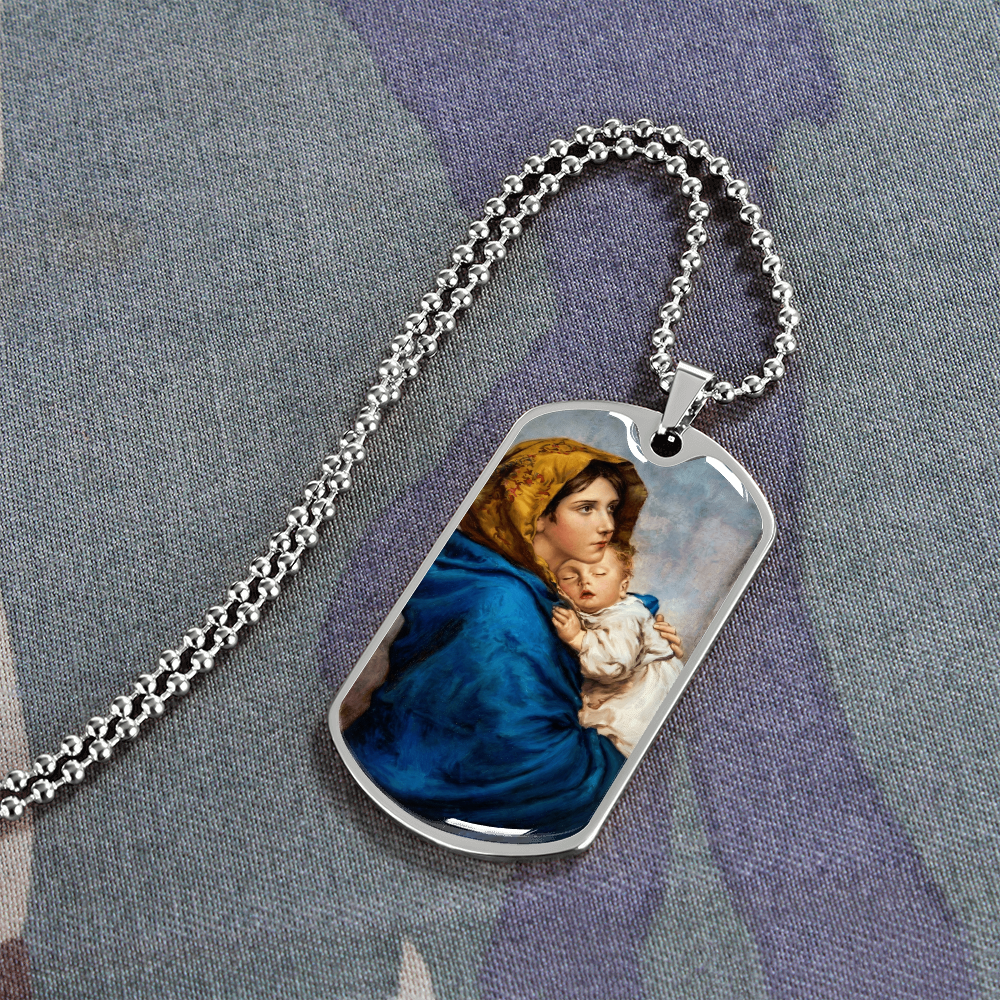 Madonna of the Streets Dog Tag Necklace
