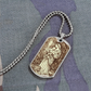 L'Innocence Mother Mary and the Child Jesus Vintage Dog Tag Necklace