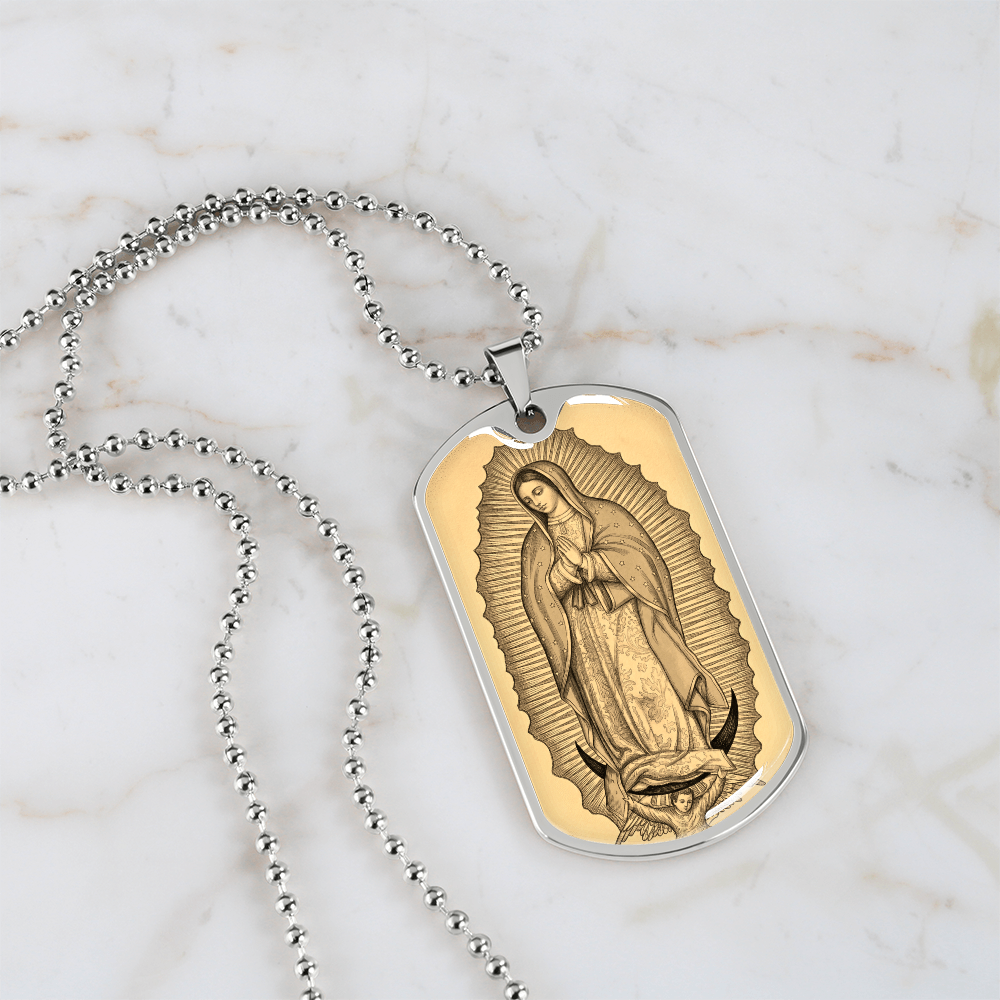 Our Lady of Perpetual Help Vintage Dog Tag Necklace