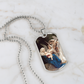 Mary the Virgin with the Angels Dog Tag Necklace