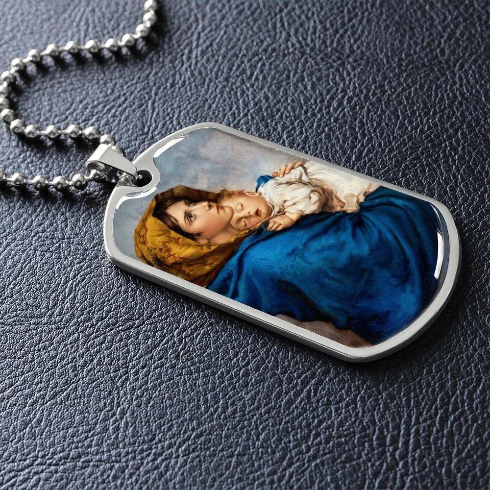 Madonna of the Streets Dog Tag Necklace