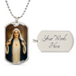 Immaculate Heart of the Virgin Mary Dog Tag Necklace