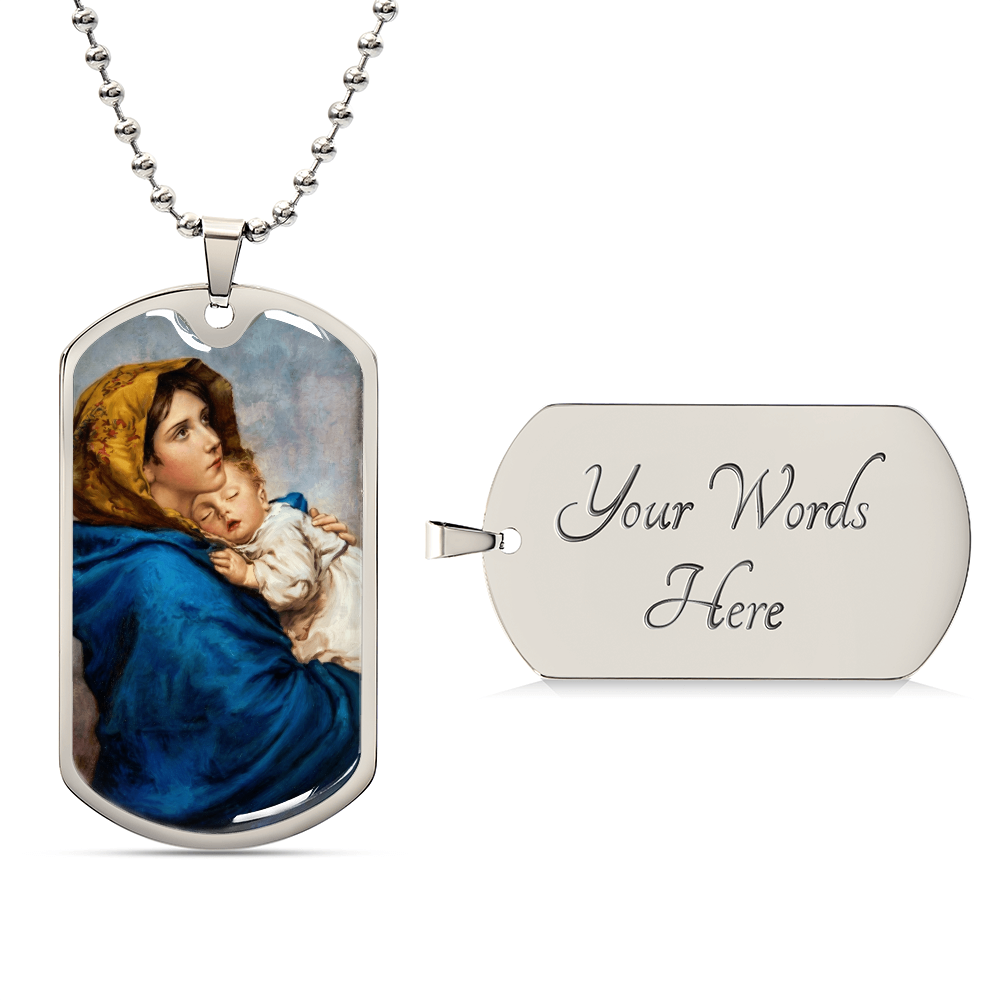 Madonna of the Streets Dog Tag Necklace