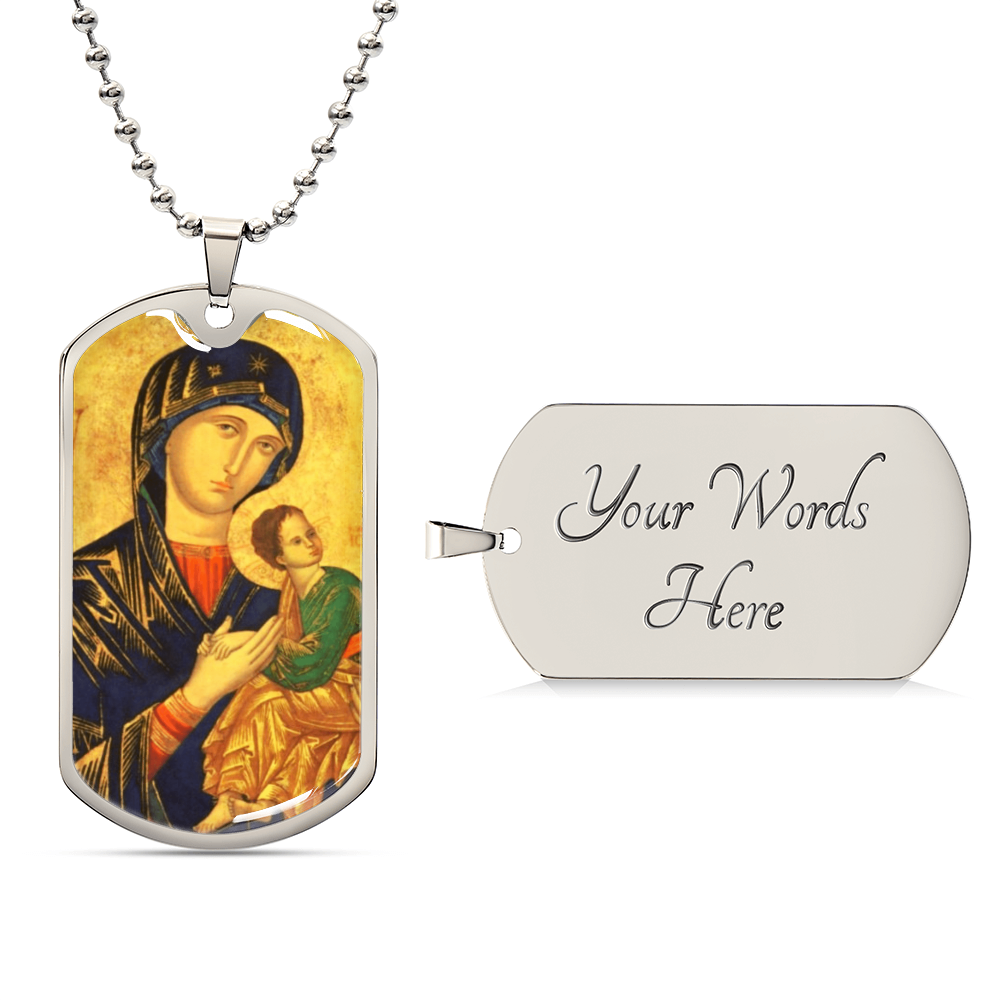 Our Lady of Perpetual Help Dog Tag Necklace