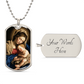 Madonna & Child Graphic Dog Tag Necklace