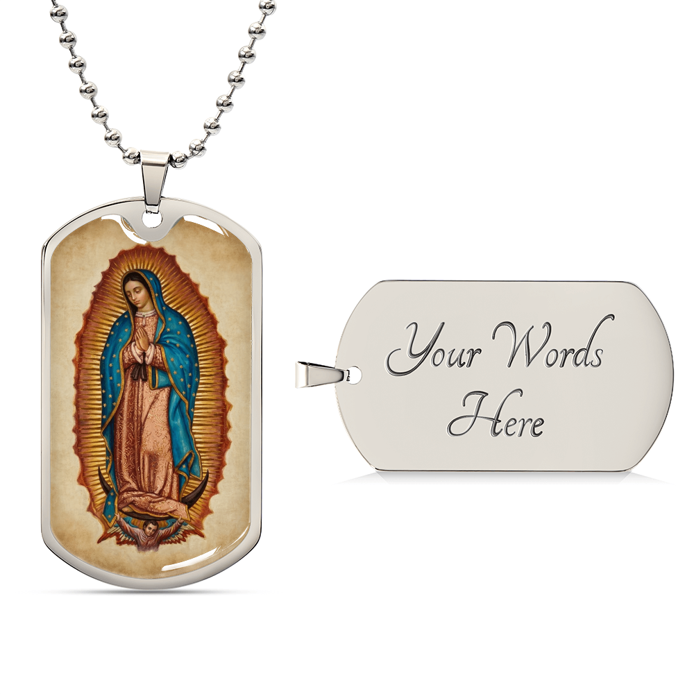 Our Lady of Guadalupe Graphic Dog Tag Necklace