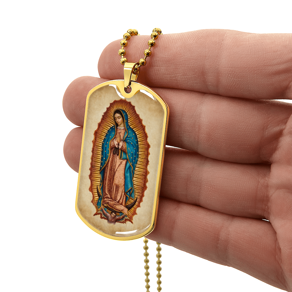 Our Lady of Guadalupe Graphic Dog Tag Necklace