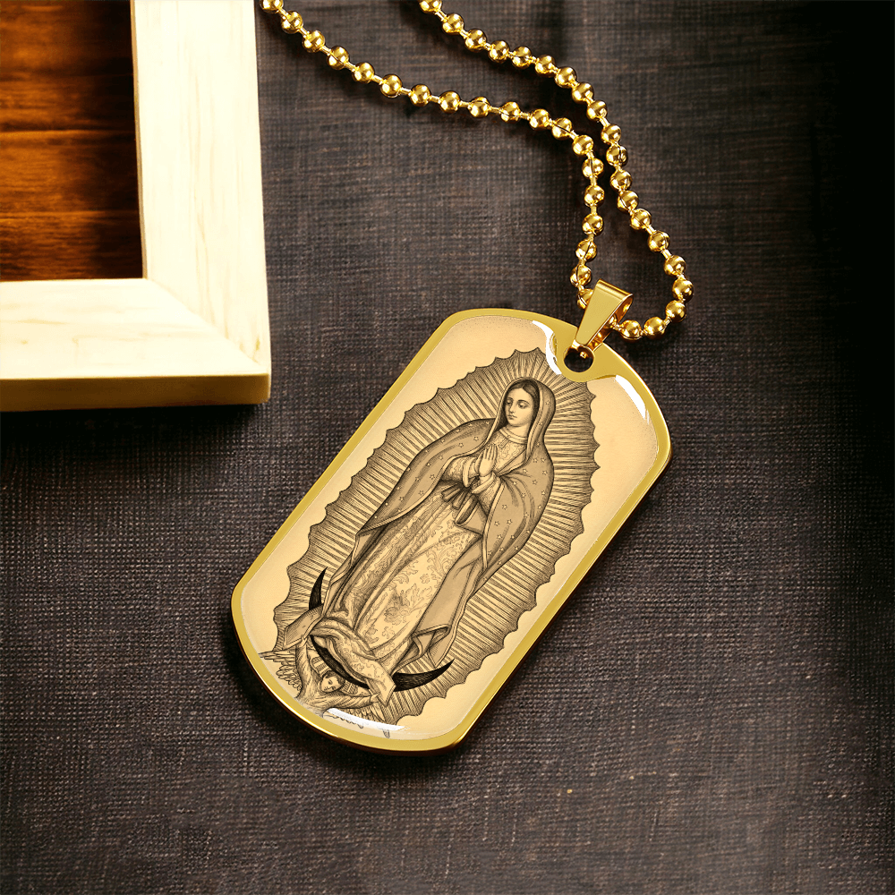 Our Lady of Perpetual Help Vintage Dog Tag Necklace