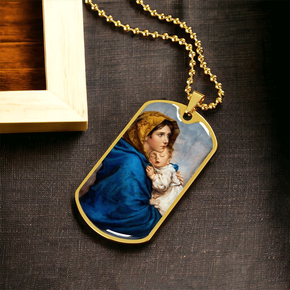 Madonna of the Streets Dog Tag Necklace