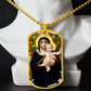 Madonna of the Lilies by Bouguereau Dog Tag Necklace