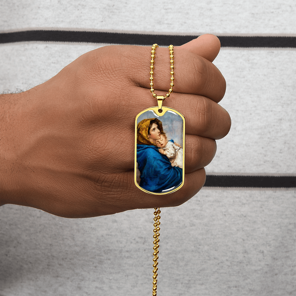 Madonna of the Streets Dog Tag Necklace