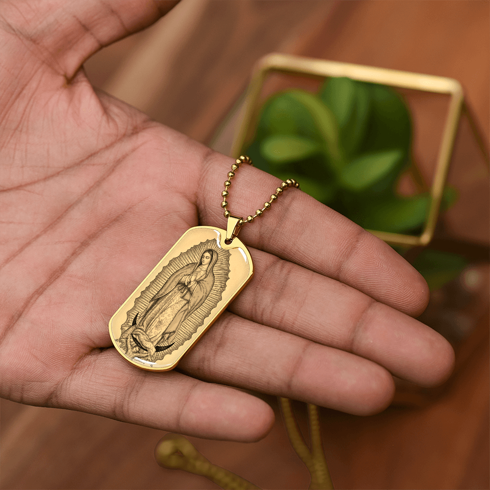 Our Lady of Perpetual Help Vintage Dog Tag Necklace