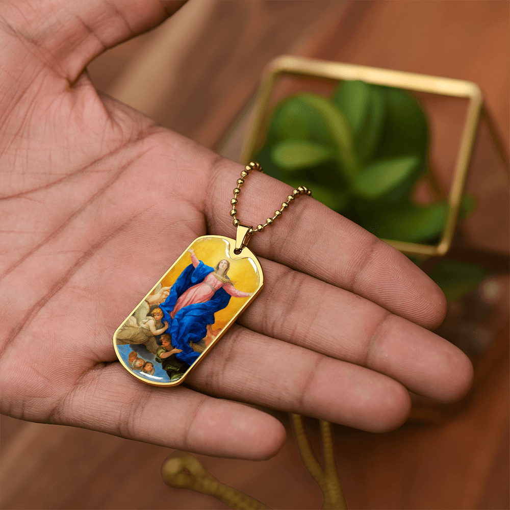 Assumption of the Virgin Dog Tag Necklace