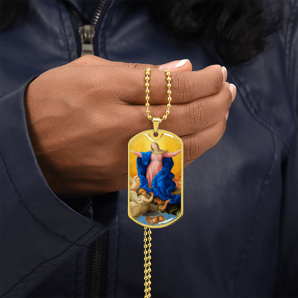 Assumption of the Virgin Dog Tag Necklace