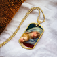 The Virgin Mary and the Child Jesus Personalized Dog Tag Necklace (Stainless Steel or 18K Gold Finish)