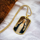 Immaculate Heart of Mary Personalized Dog Tag Necklace (Stainless Steel or 18K Gold Finish)