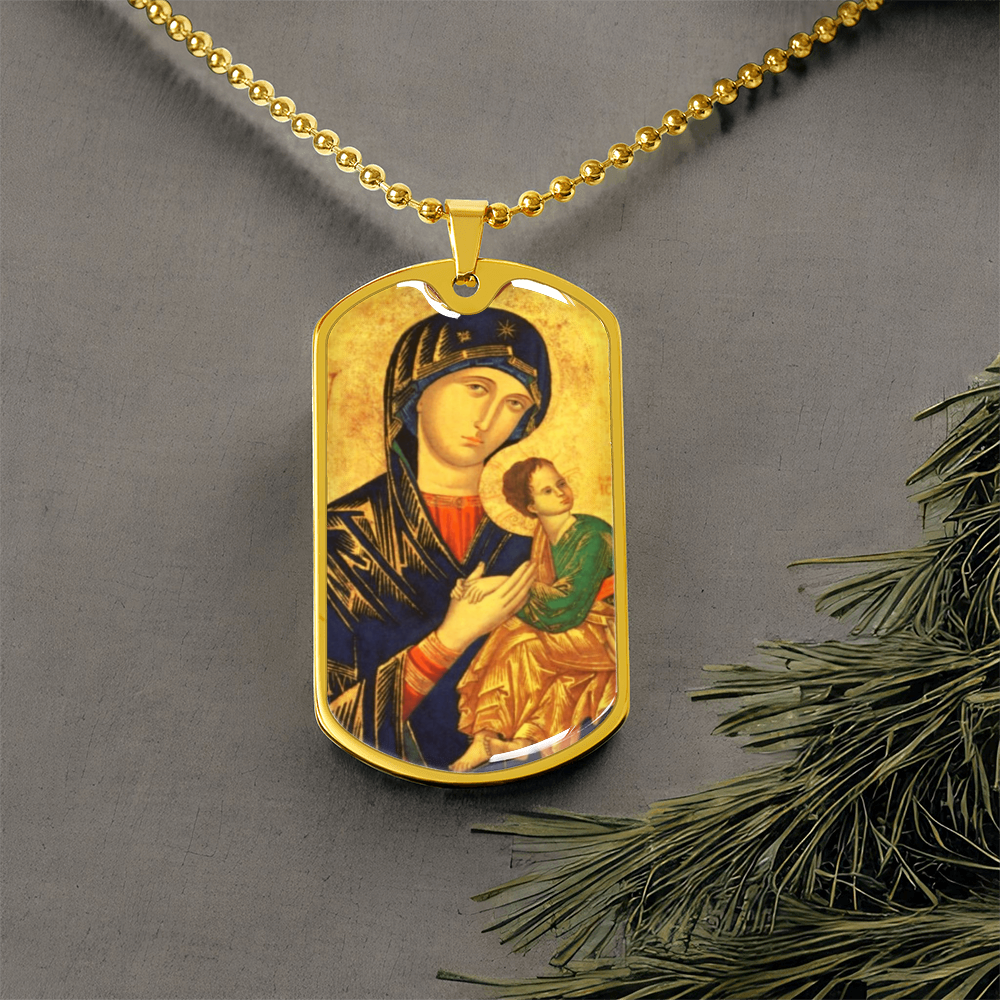 Our Lady of Perpetual Help Dog Tag Necklace