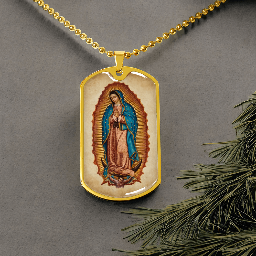 Our Lady of Guadalupe Graphic Dog Tag Necklace